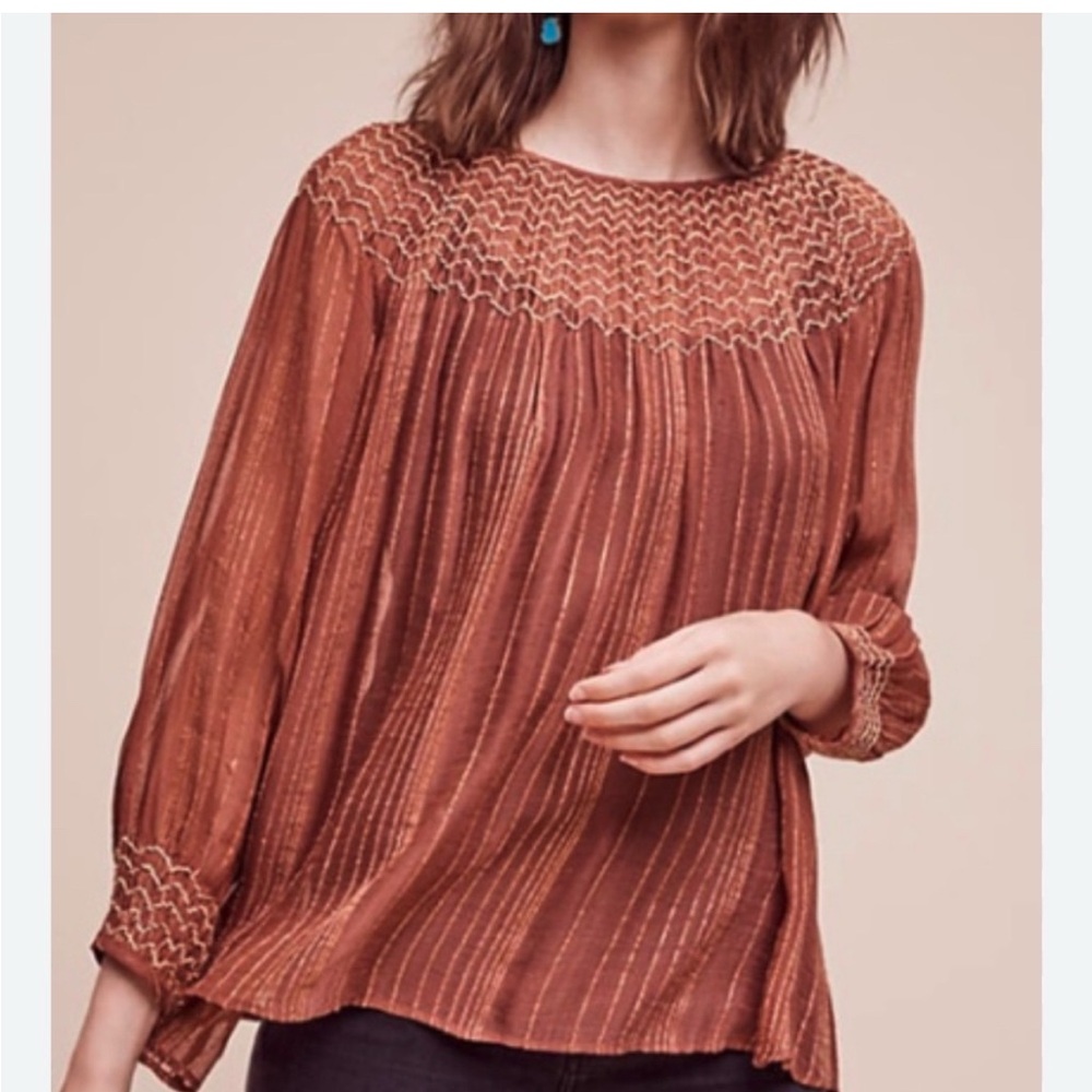 Elegant Gold and Brown Women's Top